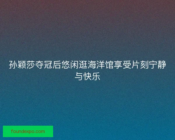 孙颖莎夺冠后悠闲逛海洋馆享受片刻宁静与快乐